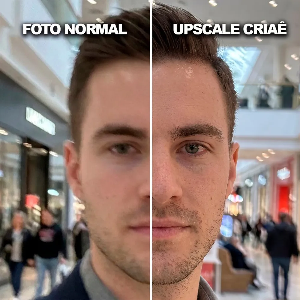 Antes e depois do upscale